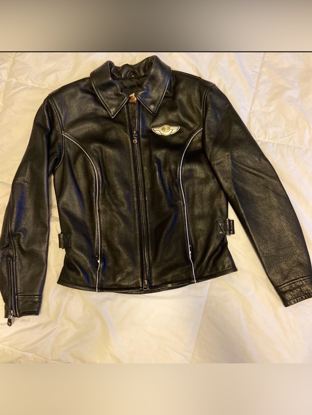 Harley-Davidson women’s small Black Leather Jacket - Commemorative 100 Years